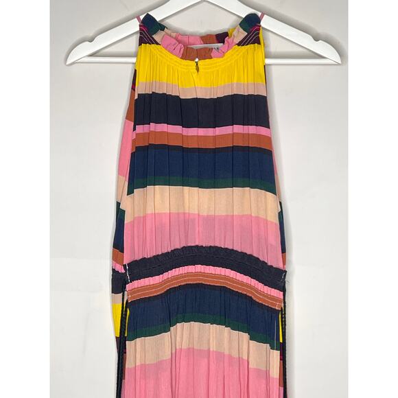 Apiece Apart La Rosa Silk Striped Panel A-Line Midi Dress Multi Women's Size 8 - Picture 4 of 11